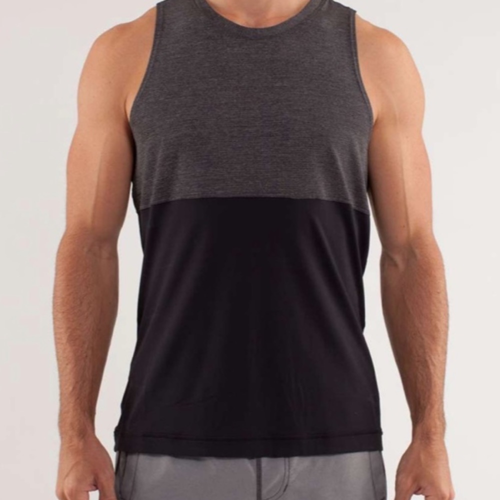 Lululemon Men’s Precise Singlet Tank Grey/Black Size S